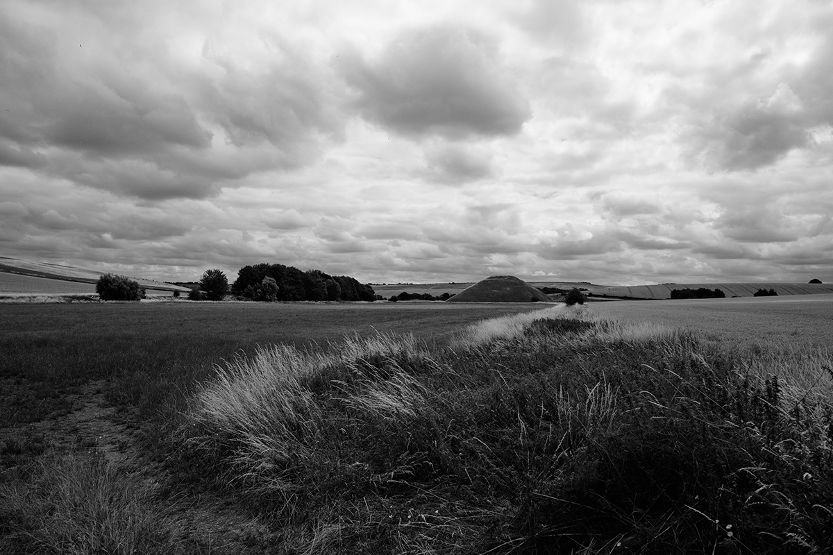 Silbury Hill in monochrome